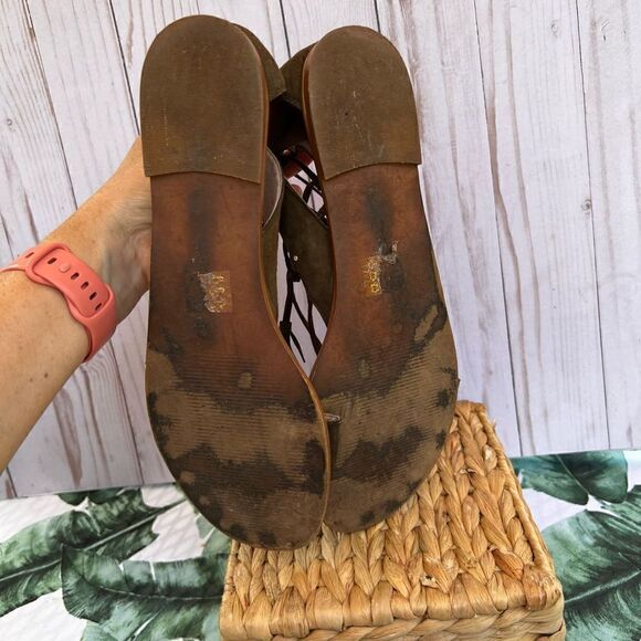 Madewell Bridget Green Suede Leather Gladiator Sandals - Picture 7 of 8